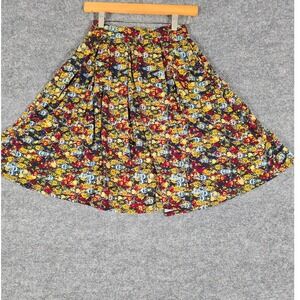 LuLaRoe Pleated Midi Skirt‎ Women's XS Multi Color All Over Print